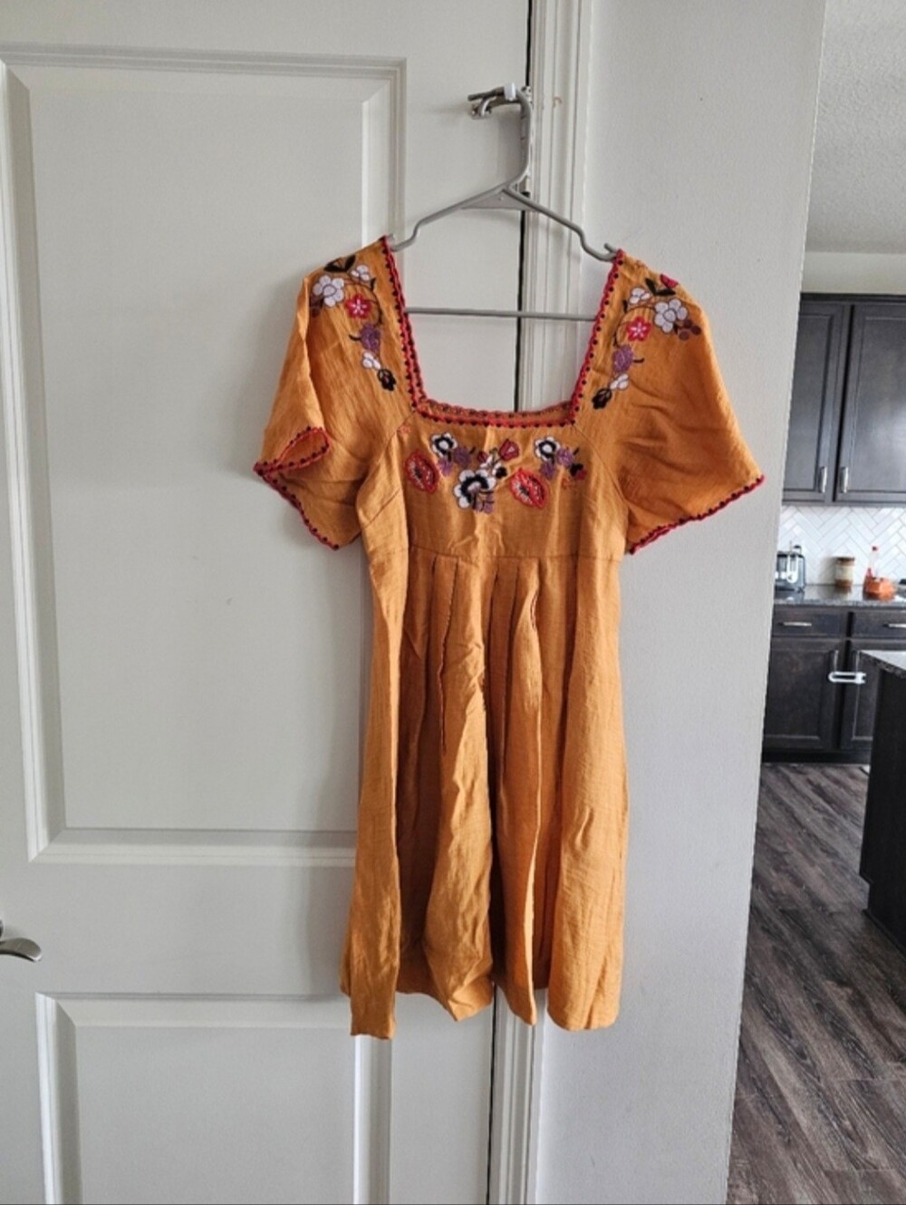 Madewell Embroidered Square-Neck Mini Dress Size XXS - Picture 3 of 7